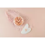 Gua sha de quartz blanc pur pour le visage - Fait main