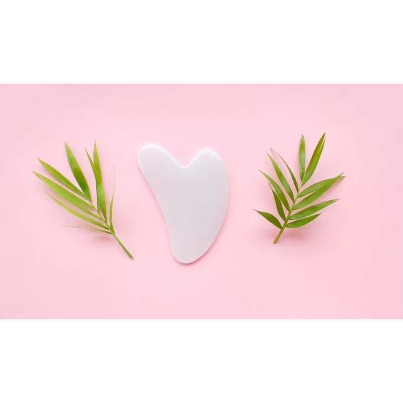 Gua sha de quartz blanc pur pour le visage - Fait main