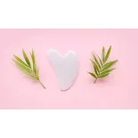Gua sha de quartz blanc pur pour le visage - Fait main