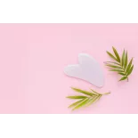 Gua sha de quartz blanc pur pour le visage - Fait main