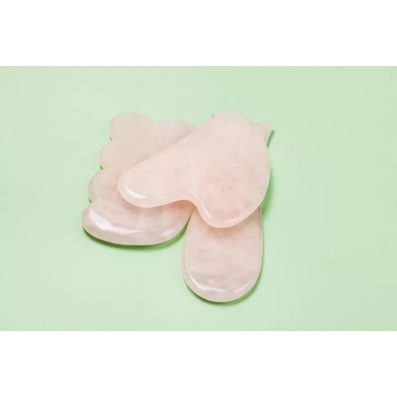 Gua sha de quartz rose pur pour le visage - Fait main