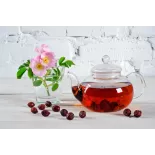 Théière en verre borosilicate avec infuseur en verre et filtre