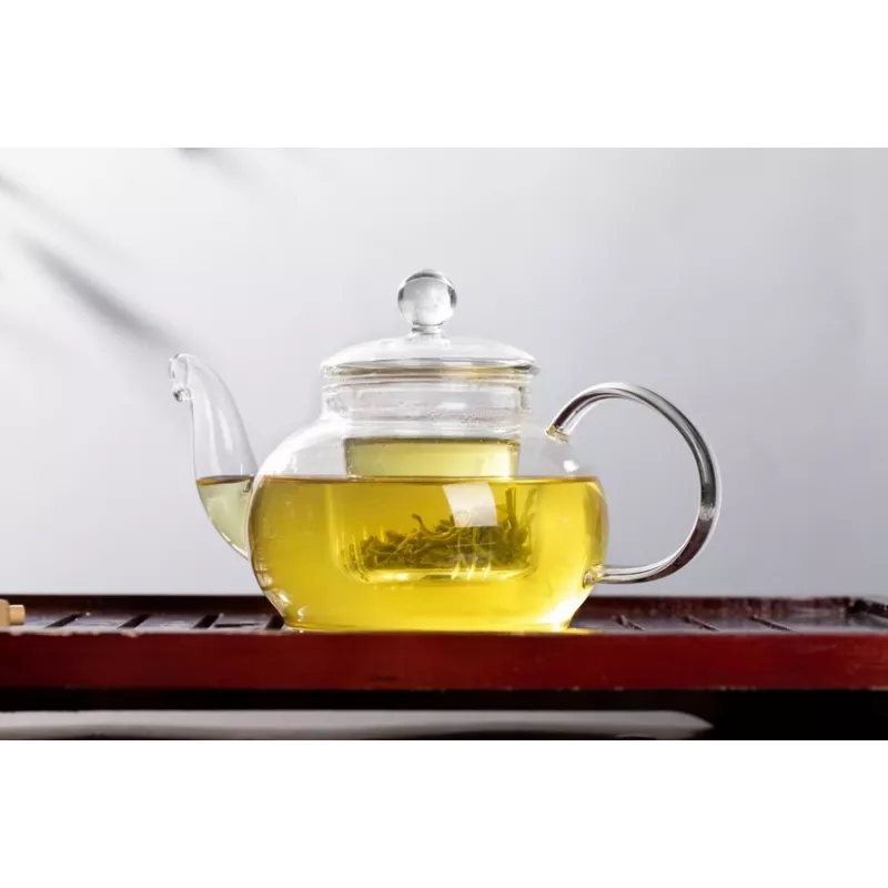 Théière en verre borosilicate avec infuseur en verre et filtre