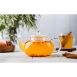 Théière en verre borosilicate avec infuseur en verre et filtre