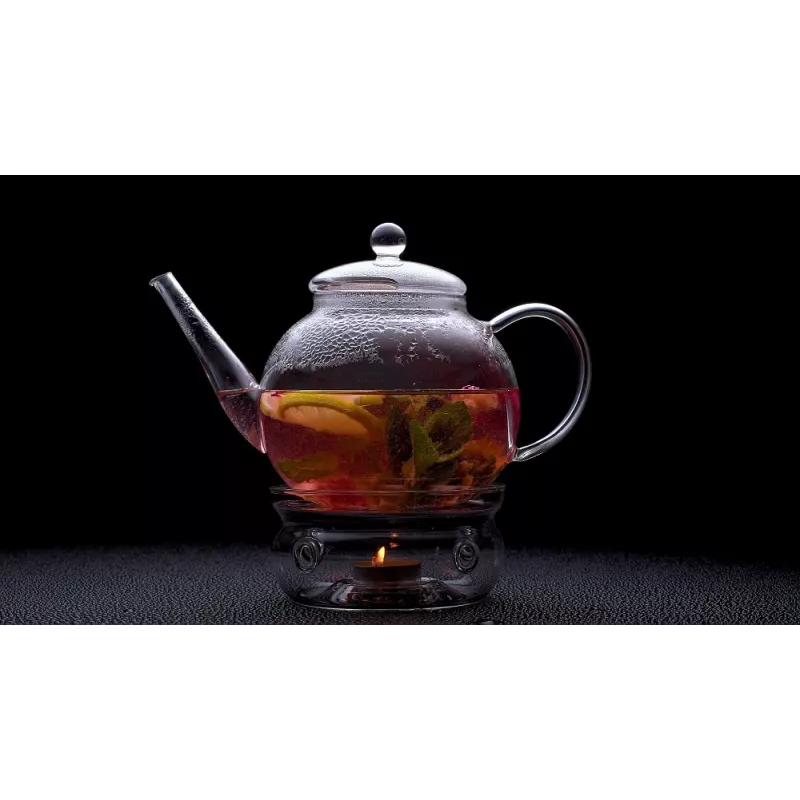 Théière en verre borosilicate avec infuseur en verre et filtre