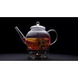Théière en verre borosilicate avec infuseur en verre et filtre