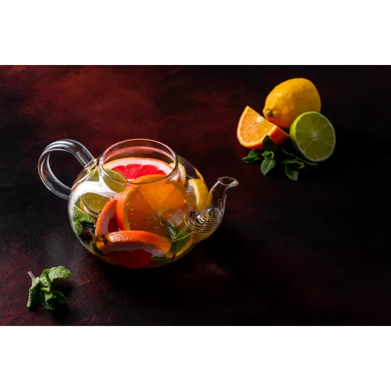 Théière en verre borosilicate avec infuseur en verre et filtre
