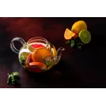 Théière en verre borosilicate avec infuseur en verre et filtre