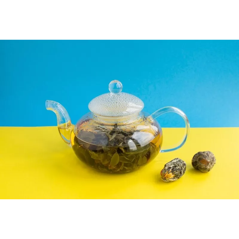 Théière en verre borosilicate avec infuseur en verre et filtre