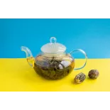 Théière en verre borosilicate avec infuseur en verre et filtre