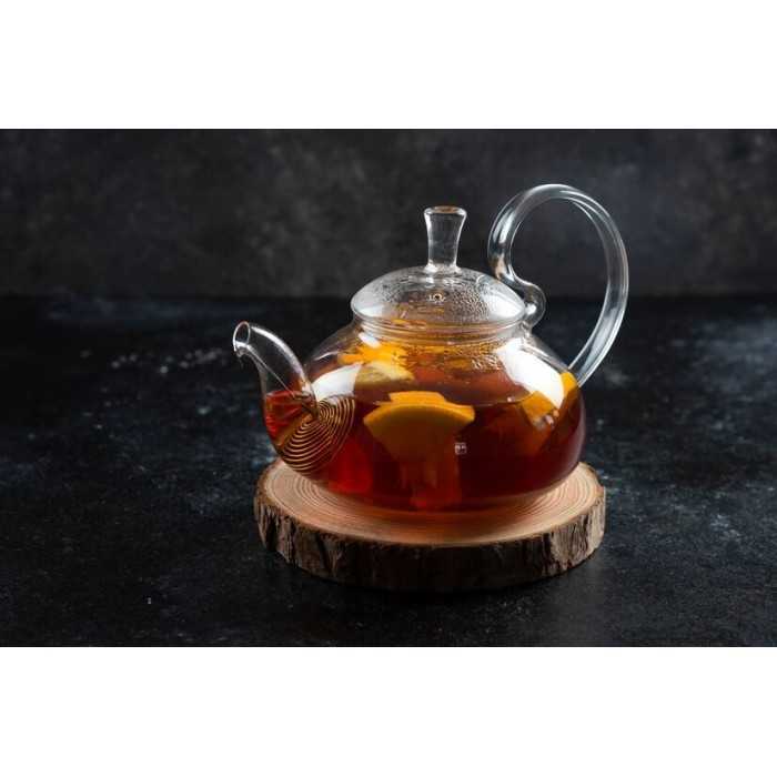 Elegant borosilicate glass teapot with glass infuser and filter
