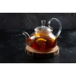 Elégante Théière en verre borosilicate avec infuseur en verre et fi...