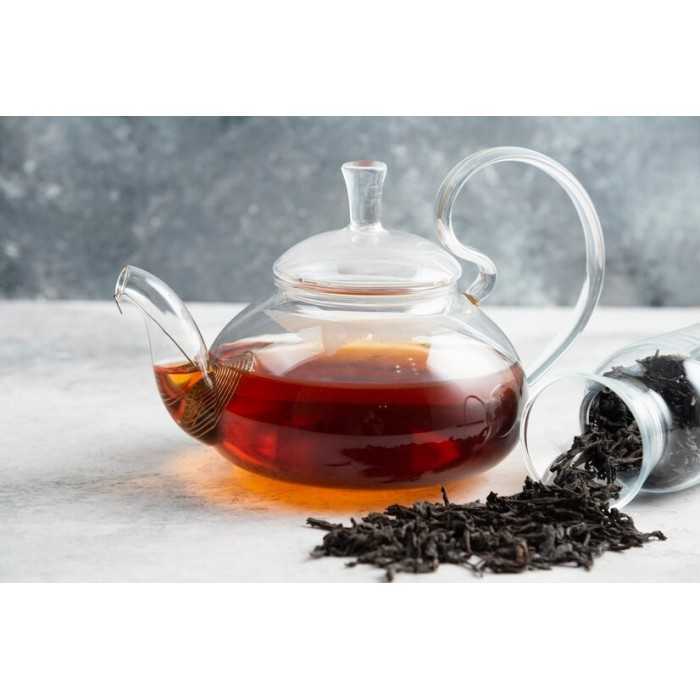 Elegant borosilicate glass teapot with glass infuser and filter