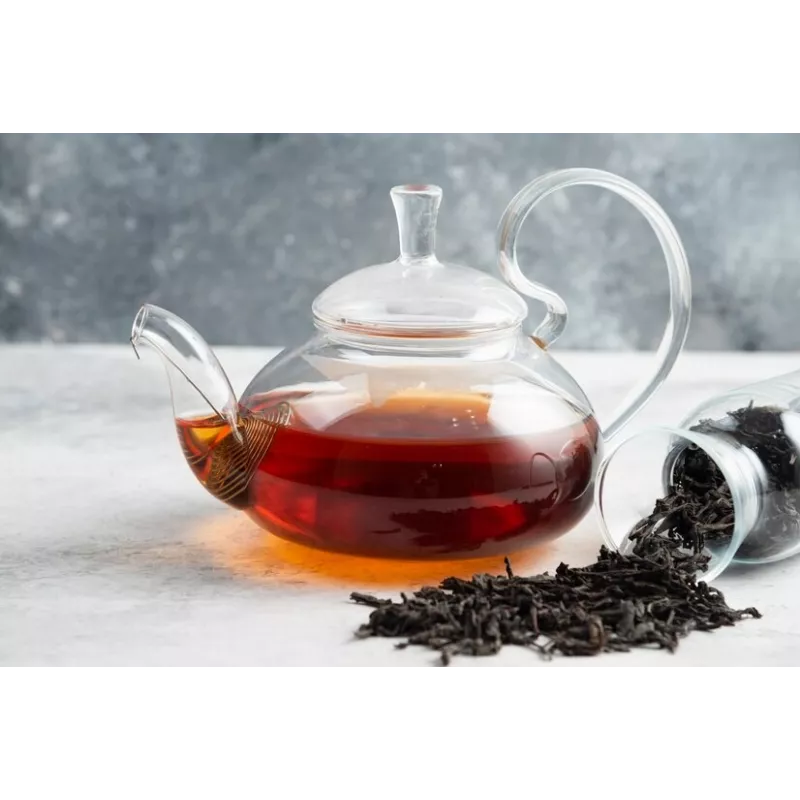 Elégante Théière en verre borosilicate avec infuseur en verre et fi...