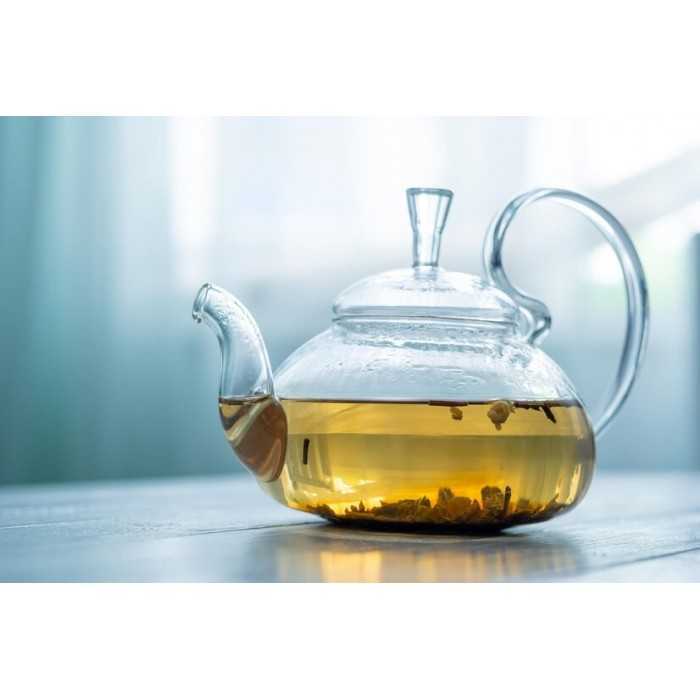 Elegant borosilicate glass teapot with glass infuser and filter