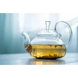 Elégante Théière en verre borosilicate avec infuseur en verre et fi...