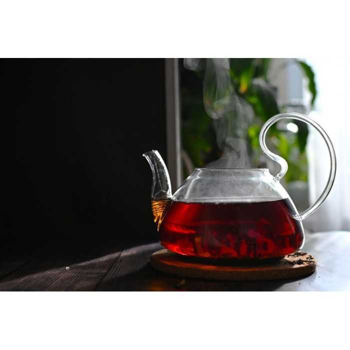 Elegant borosilicate glass teapot with glass infuser and filter