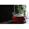 Elegant borosilicate glass teapot with glass infuser and filter