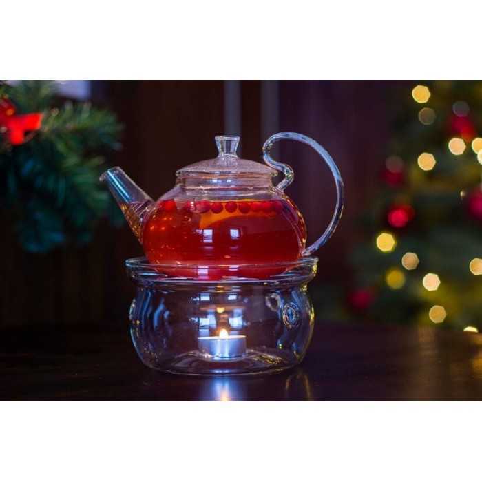 Elegant borosilicate glass teapot with glass infuser and filter