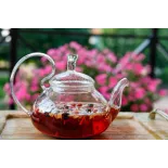 Elégante Théière en verre borosilicate avec infuseur en verre et fi...
