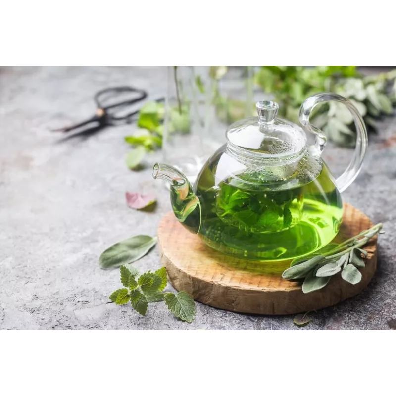 Elégante Théière en verre borosilicate avec infuseur en verre et fi...