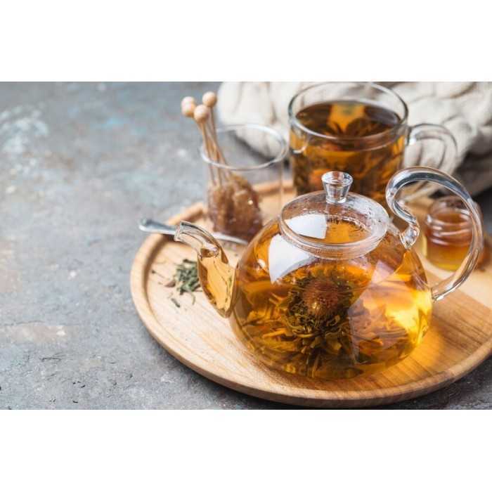 Elegant borosilicate glass teapot with glass infuser and filter