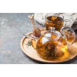 Elégante Théière en verre borosilicate avec infuseur en verre et fi...