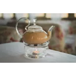 Elégante Théière en verre borosilicate avec infuseur en verre et fi...
