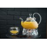 Elegant borosilicate glass teapot with glass infuser and filter