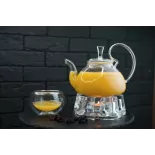 Elégante Théière en verre borosilicate avec infuseur en verre et fi...