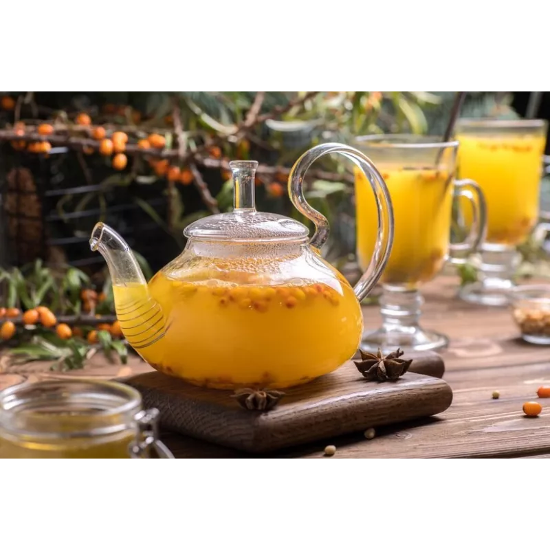 Elégante Théière en verre borosilicate avec infuseur en verre et fi...