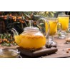 Elegant borosilicate glass teapot with glass infuser and filter