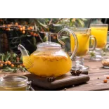 Elégante Théière en verre borosilicate avec infuseur en verre et fi...