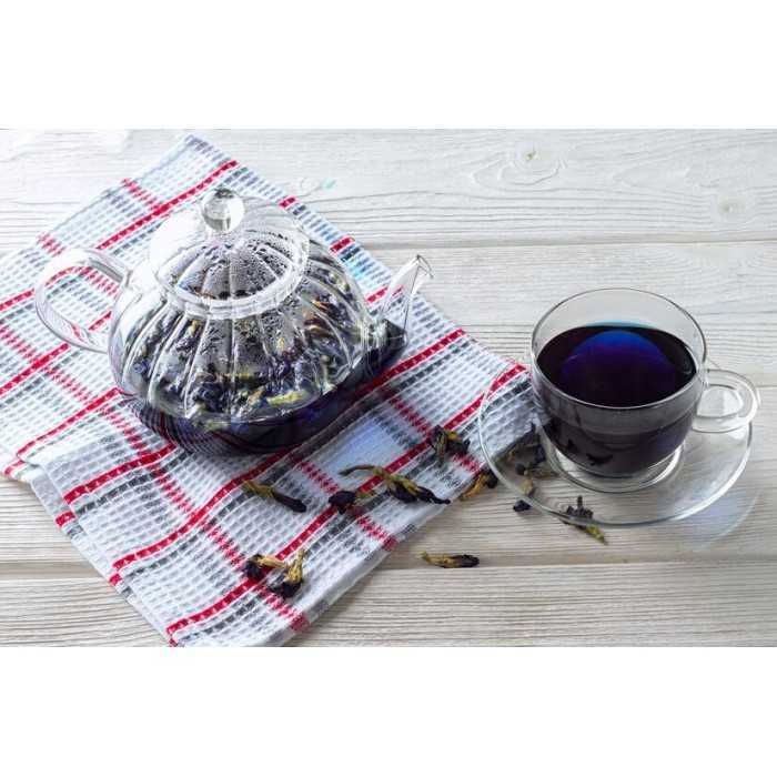 Chiseled borosilicate glass teapot with glass infuser