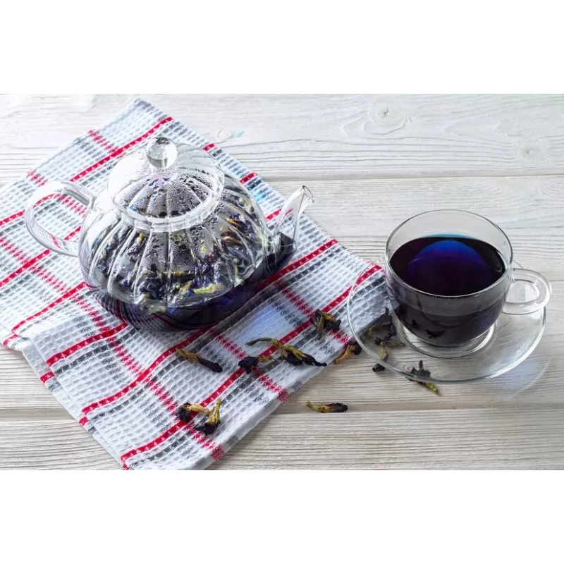 Chiseled borosilicate glass teapot with glass infuser