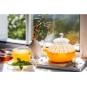 Chiseled borosilicate glass teapot with glass infuser