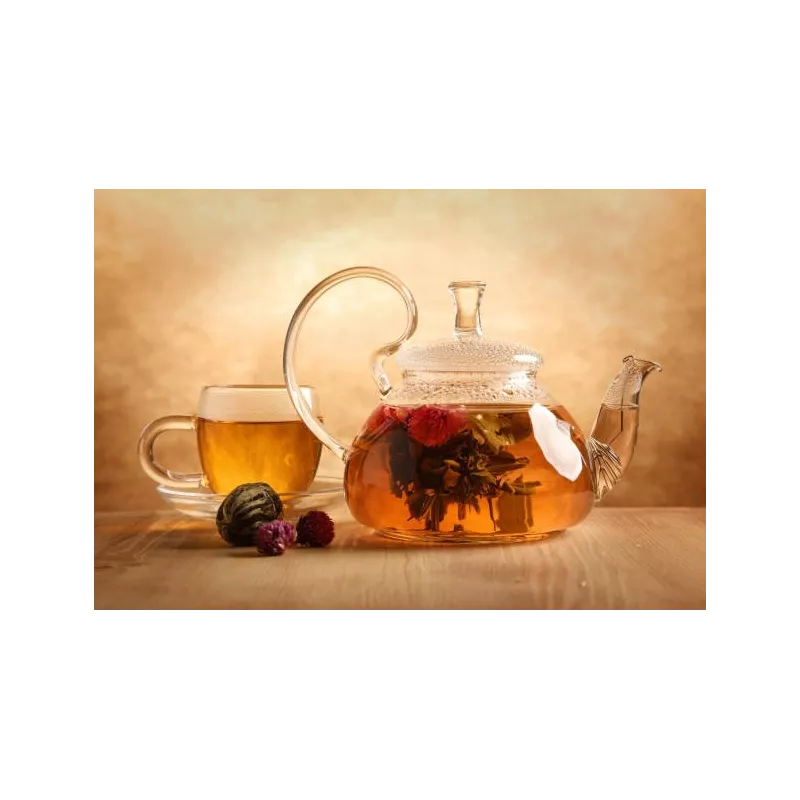 Elégante Théière en verre borosilicate avec infuseur en verre et fi... Elégante Théière en verre borosilicate avec infuseur en verre et fi...