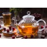 Chiseled borosilicate glass teapot with glass infuser