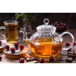 Chiseled borosilicate glass teapot with glass infuser