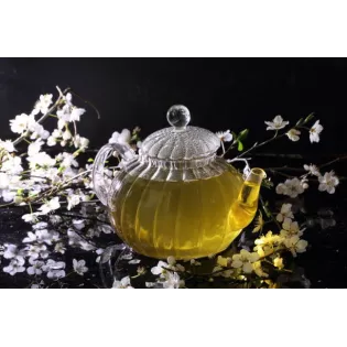 Théière en verre borosilicate ciselé avec infuseur en verre