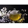 Chiseled borosilicate glass teapot with glass infuser