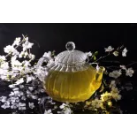 Chiseled borosilicate glass teapot with glass infuser
