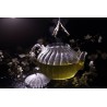 Chiseled borosilicate glass teapot with glass infuser