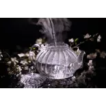 Chiseled borosilicate glass teapot with glass infuser