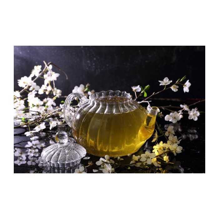 Chiseled borosilicate glass teapot with glass infuser