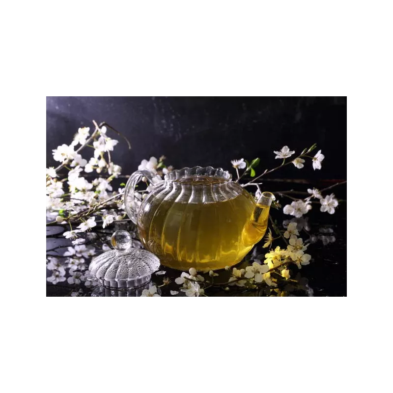 Chiseled borosilicate glass teapot with glass infuser