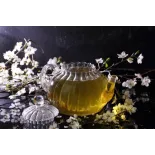 Chiseled borosilicate glass teapot with glass infuser