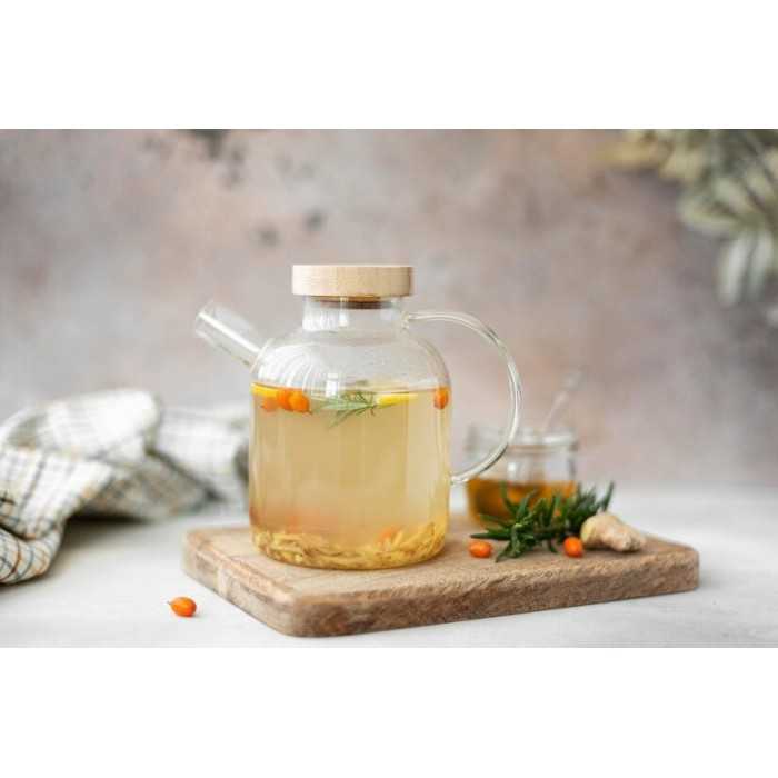 Borosilicate glass & Bamboo teapot with infuser and filter