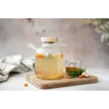 Théière en verre borosilicate & Bambou avec infuseur et filtre