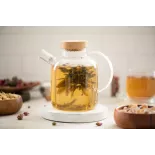 Théière en verre borosilicate & Bambou avec infuseur et filtre